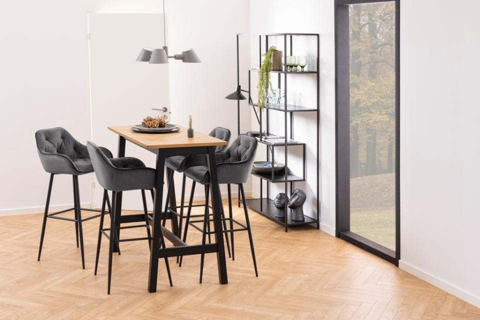 Seaford Large Bookcase Shelving Storage Unit In Black 114x35x185 cm