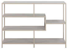 Load image into Gallery viewer, Seaford Stylish Bookcase Shelf Unit In Grey With Wood Shelves And Metal Frame 114x35x78 cm
