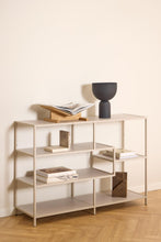 Load image into Gallery viewer, Seaford Stylish Bookcase Shelf Unit In Grey With Wood Shelves And Metal Frame 114x35x78 cm
