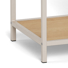 Load image into Gallery viewer, Seaford Stylish 2 Panel Bookcase Shelf Unit In Grey With Brown Wood Shelves And Metal Frame 114x35x78 cm
