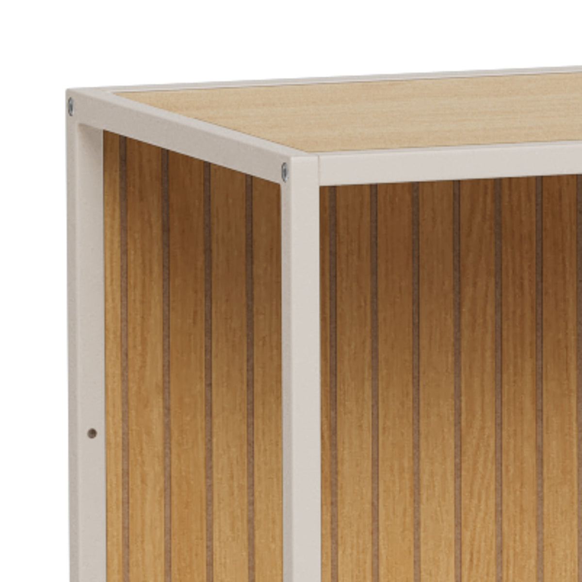 Seaford Stylish 2 Panel Bookcase Shelf Unit In Grey With Brown Wood Shelves And Metal Frame 114x35x78 cm