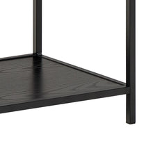 Load image into Gallery viewer, Seaford Stylish Panel Bookcase Shelf Unit In Black With Wood Shelves And Metal Frame 114x35x78 cm
