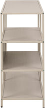 Load image into Gallery viewer, Seaford Stylish Panel Bookcase Shelf Unit In Grey With Wood Shelves And Metal Frame 114x35x78 cm
