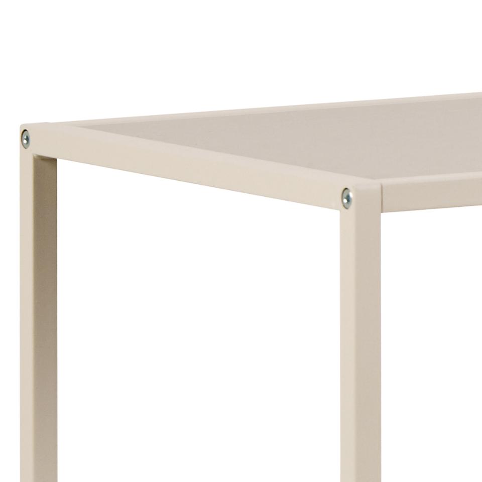 Beige metal table corner on a white background