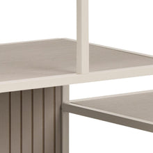 Load image into Gallery viewer, Seaford Stylish Panel Bookcase Shelf Unit In Grey With Wood Shelves And Metal Frame 114x35x78 cm
