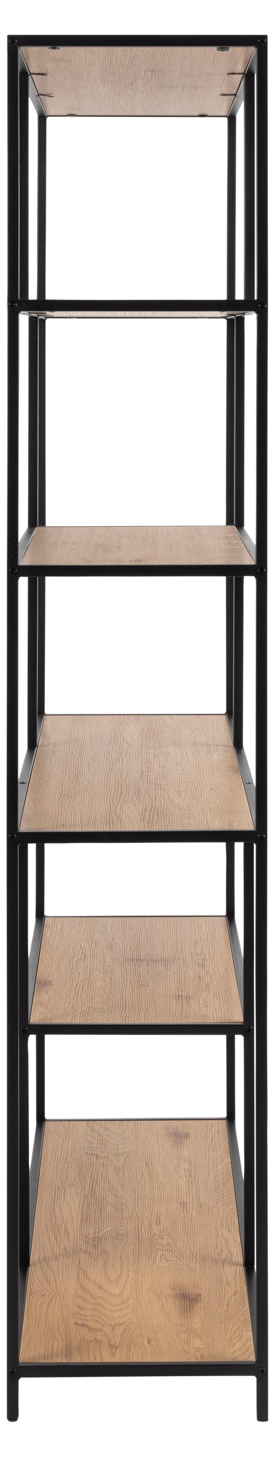Seaford Large Bookcase Shelving Unit With 5 Shelves In Oak 135x35x185 cm