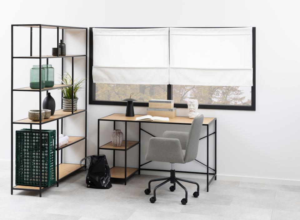 Seaford Large Bookcase Shelving Unit With 5 Shelves In Oak 135x35x185 cm