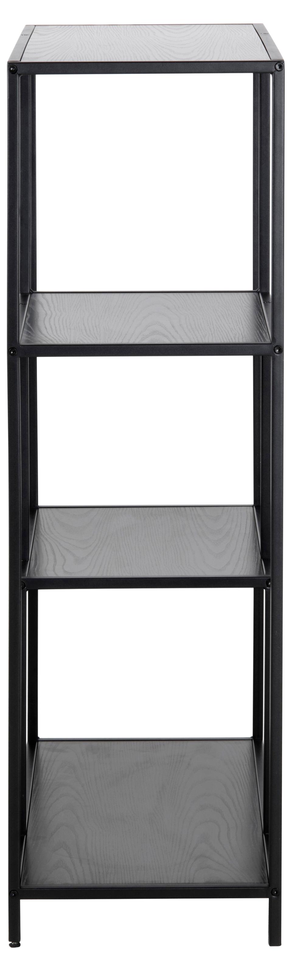 Seaford Bookcase Shelving Storage Unit With 3 Shelves In Black 77x35x114 cm
