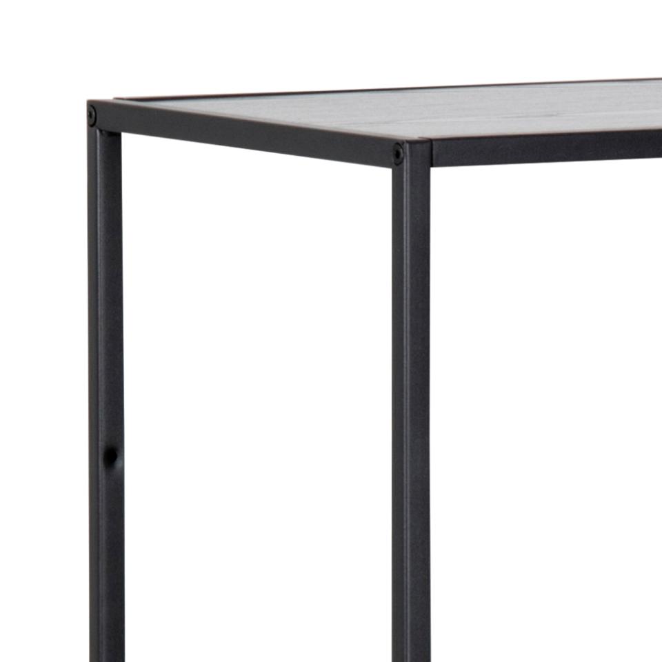 Seaford Bookcase Shelving Storage Unit With 3 Shelves In Black 77x35x114 cm