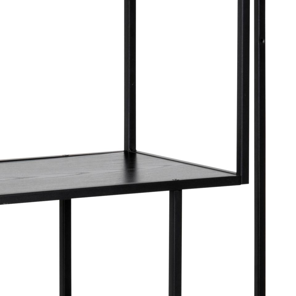 Seaford Bookcase Shelving Storage Unit With 3 Shelves In Black 77x35x114 cm