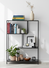 Load image into Gallery viewer, Seaford Bookcase Shelving Storage Unit With 3 Shelves In Black 77x35x114 cm
