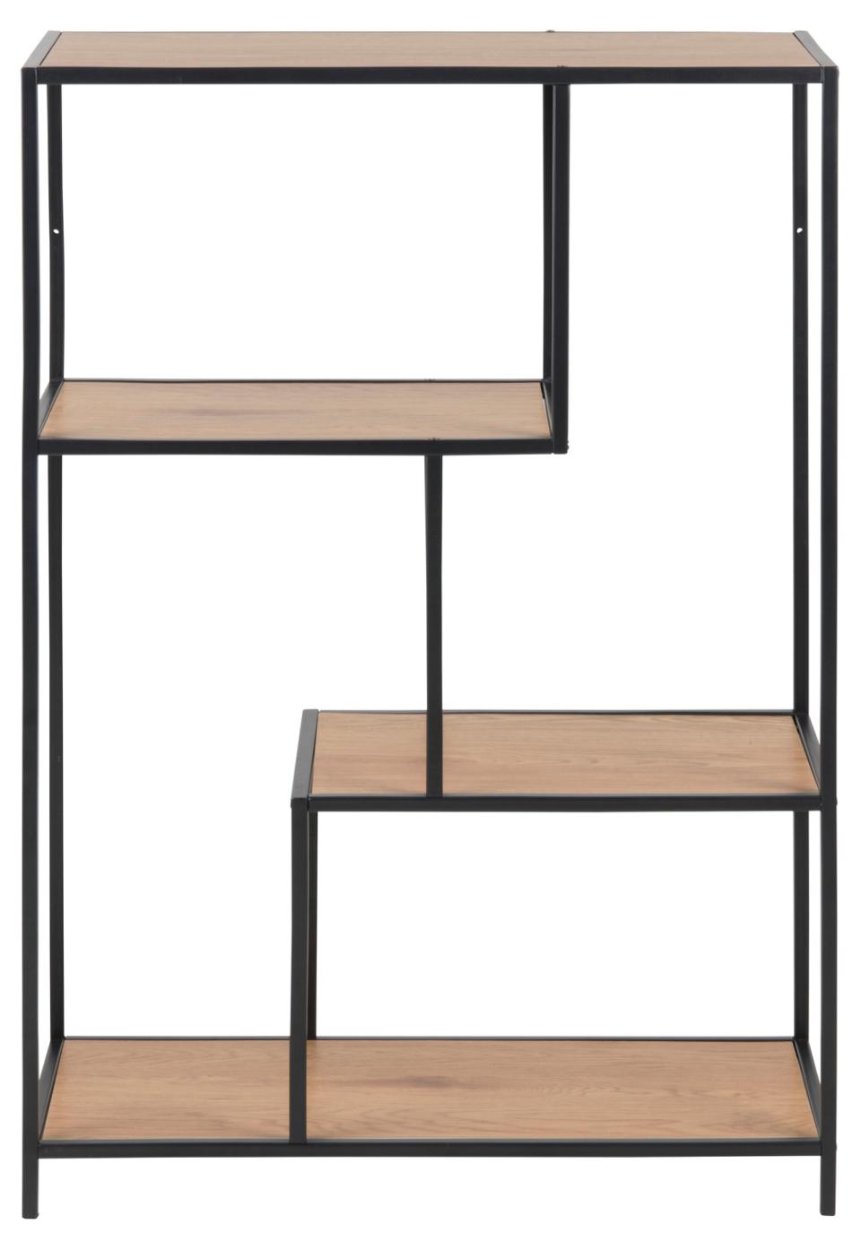 Seaford Bookcase Shelving Storage Unit With 3 Shelves In Oak 77x35x114 cm