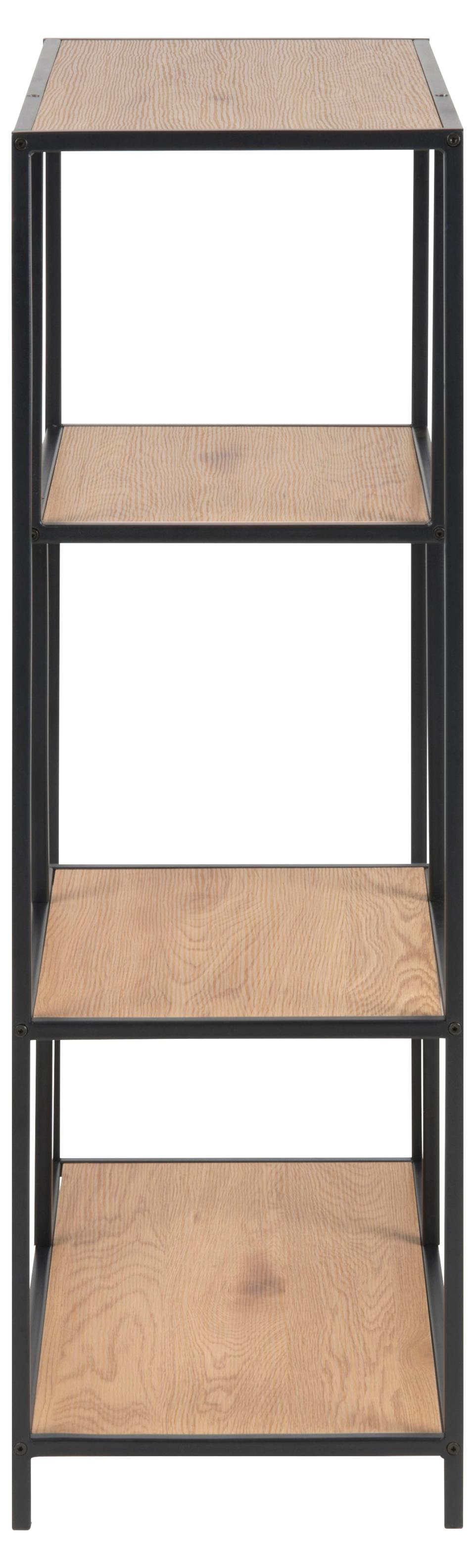 Seaford Bookcase Shelving Storage Unit With 3 Shelves In Oak 77x35x114 cm