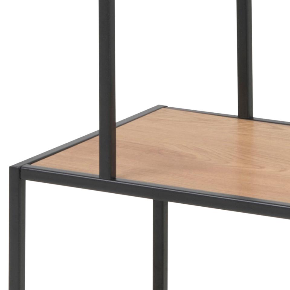 Seaford Bookcase Shelving Storage Unit With 3 Shelves In Oak 77x35x114 cm