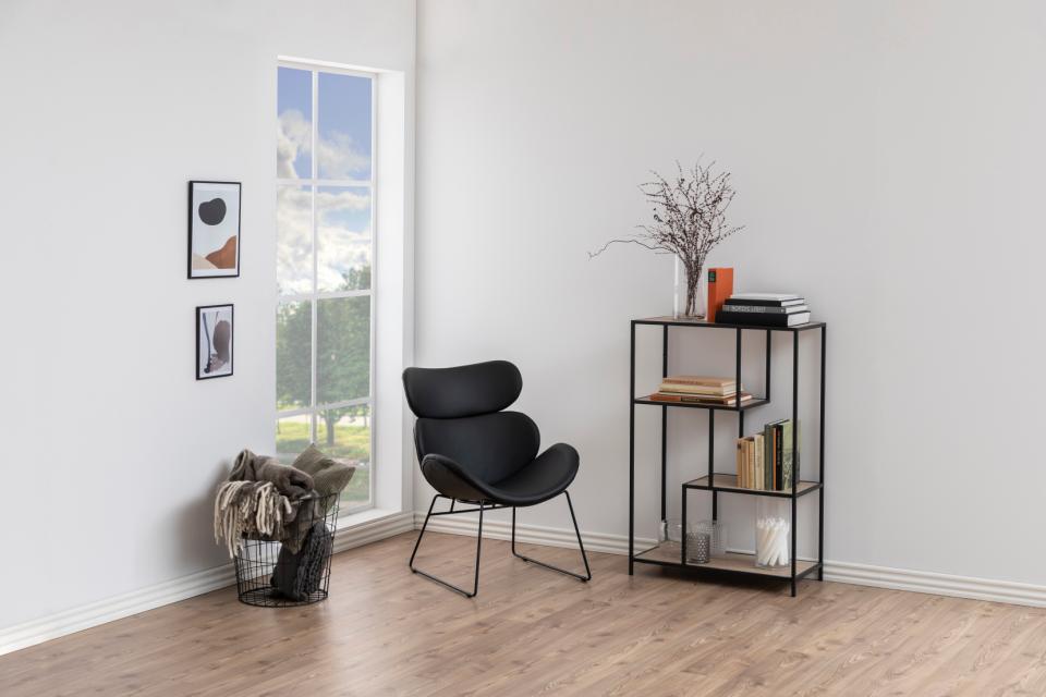 Seaford Bookcase Shelving Storage Unit With 3 Shelves In Oak 77x35x114 cm