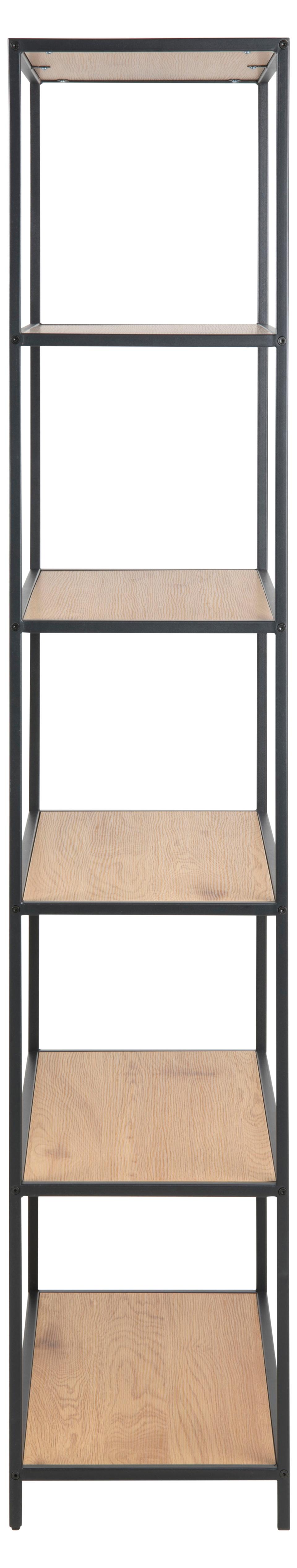 Seaford Tall Bookcase Shelving Storage Unit In Oak 77x35x185 cm