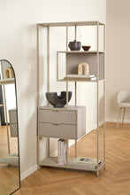 Load image into Gallery viewer, Seaford Bookcase Tall Shelving 2 Drawer Unit With 4 Shelves In Grey 185x77x35cm
