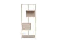 Load image into Gallery viewer, Seaford Bookcase Tall Shelving 2 Drawer Unit With 4 Shelves In Grey 185x77x35cm
