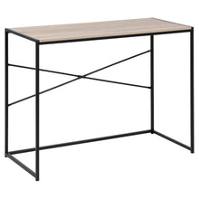 Load image into Gallery viewer, Seaford Cross Rectangular Office Desk Sonoma Oak Top With Solid Metal Base 100x45cm
