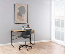 Load image into Gallery viewer, Seaford Rectangular Office Desk With Drawer And Metal Base 110x45cm
