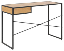 Load image into Gallery viewer, Seaford Rectangular Office Desk With Drawer And Metal Base 110x45cm
