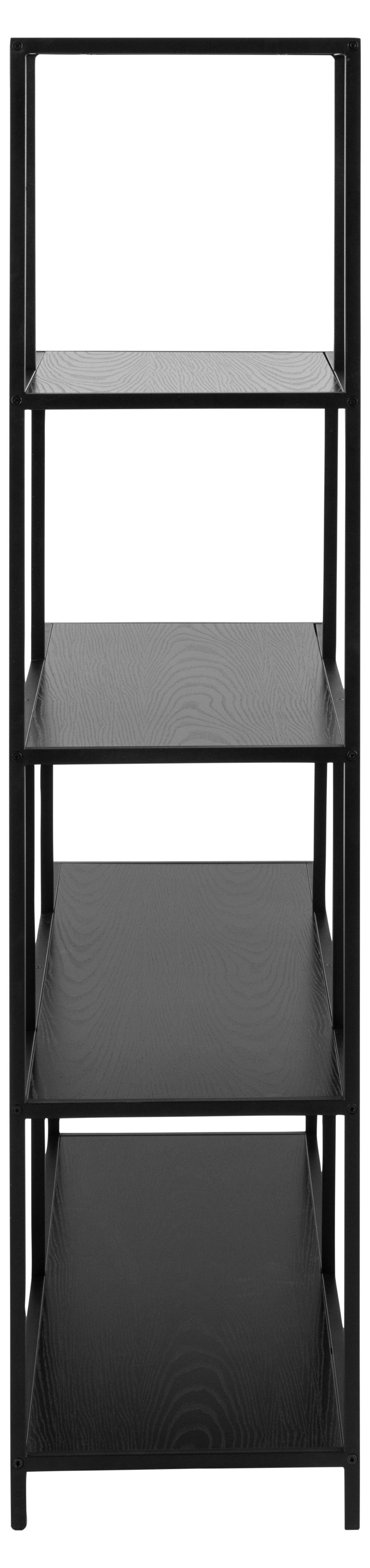Seaford Steps Bookcase Shelving Storage Unit In Black 135x35x150 cm