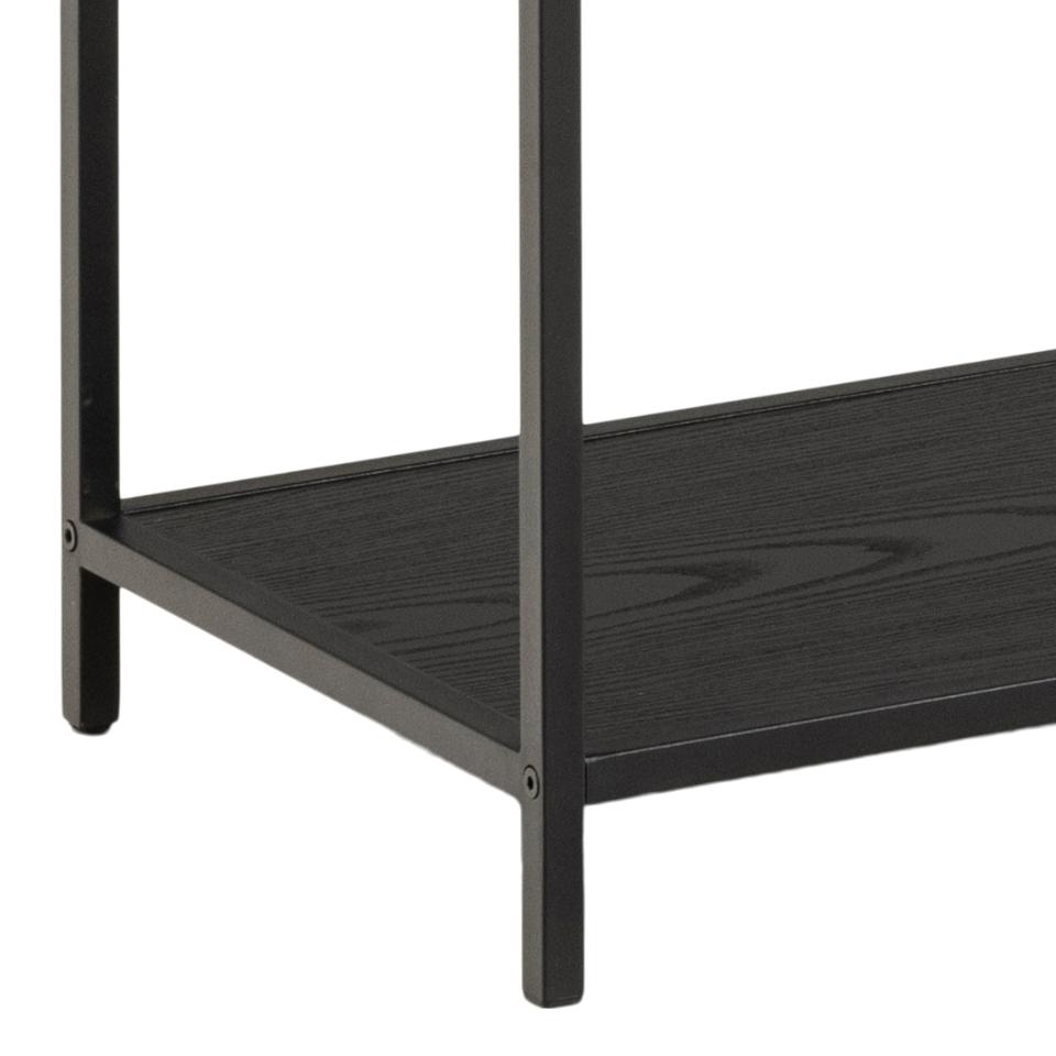 Seaford Steps Bookcase Shelving Storage Unit In Black 135x35x150 cm