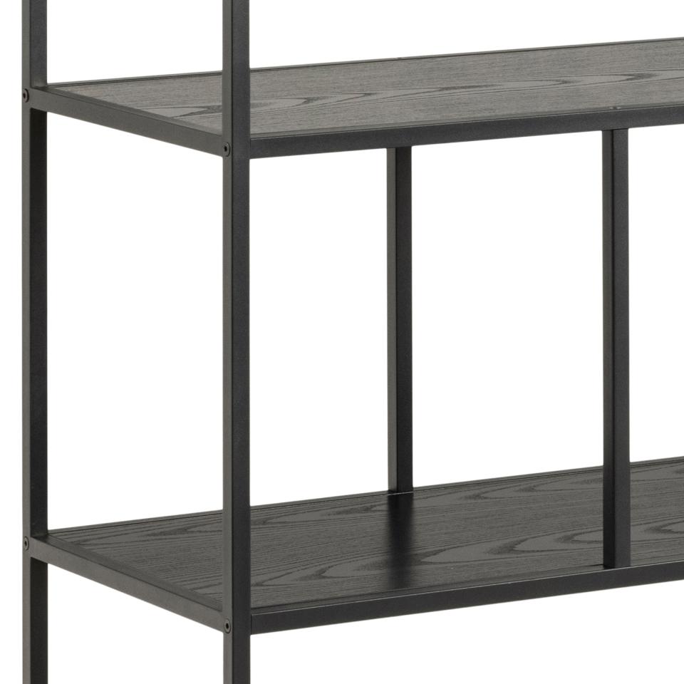 Seaford Steps Bookcase Shelving Storage Unit In Black 135x35x150 cm