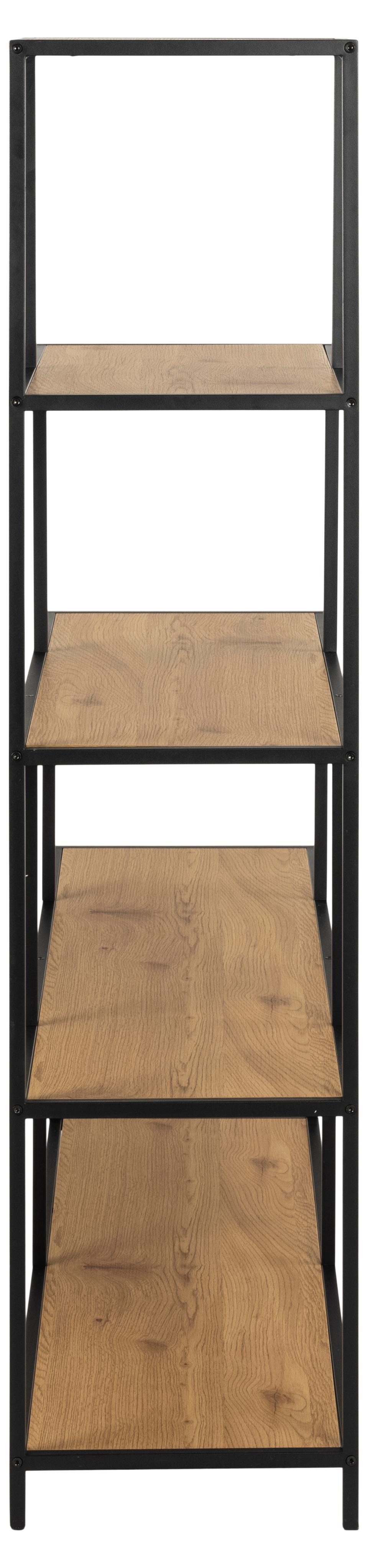 Seaford Steps Bookcase Shelving Storage Unit In Oak 135x35x150 cm