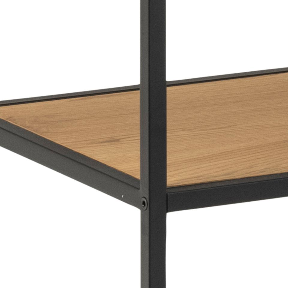 Seaford Steps Bookcase Shelving Storage Unit In Oak 135x35x150 cm