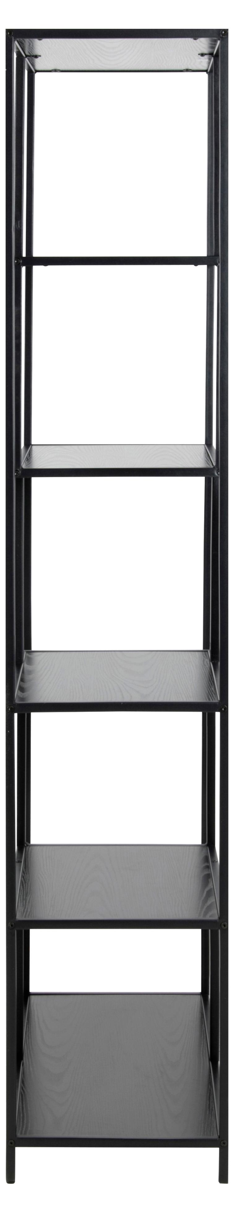Seaford Tall Bookcase Shelving Unit With 5 Shelves In Black 77x35x185 cm