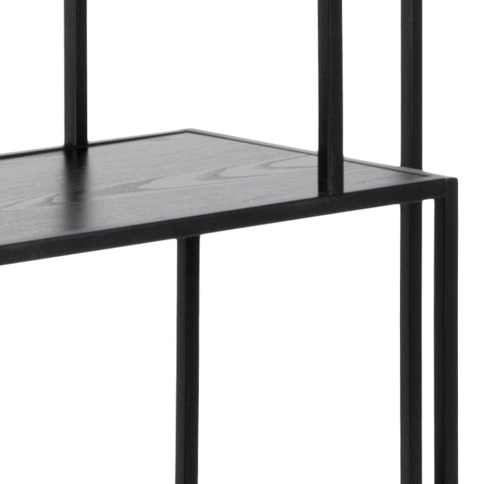 Seaford Tall Bookcase Shelving Unit With 5 Shelves In Black 77x35x185 cm
