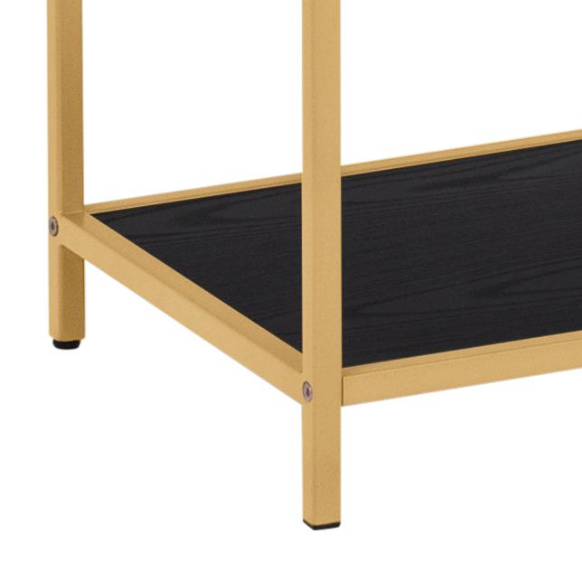 Seaford Tall Bookcase Shelving Unit With 5 Shelves In Black And Gold 77x35x185 cm