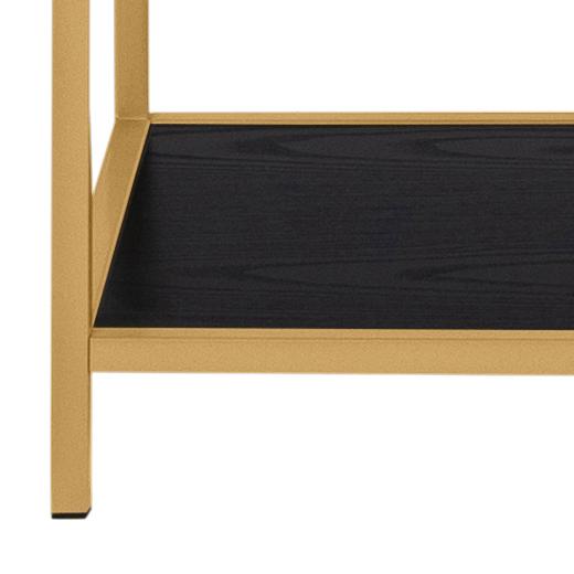 Seaford Tall Bookcase Shelving Unit With 5 Shelves In Black And Gold 77x35x185 cm