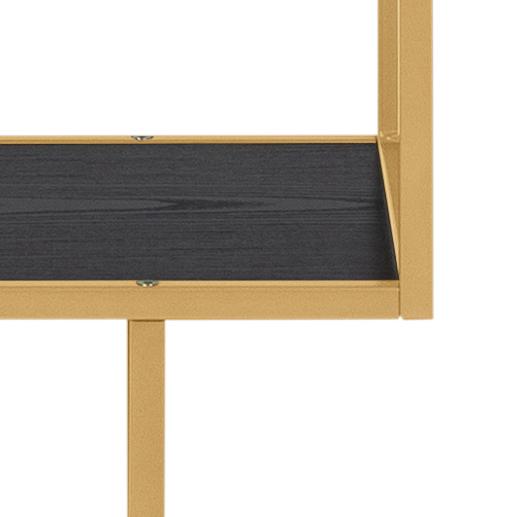 Seaford Tall Bookcase Shelving Unit With 5 Shelves In Black And Gold 77x35x185 cm