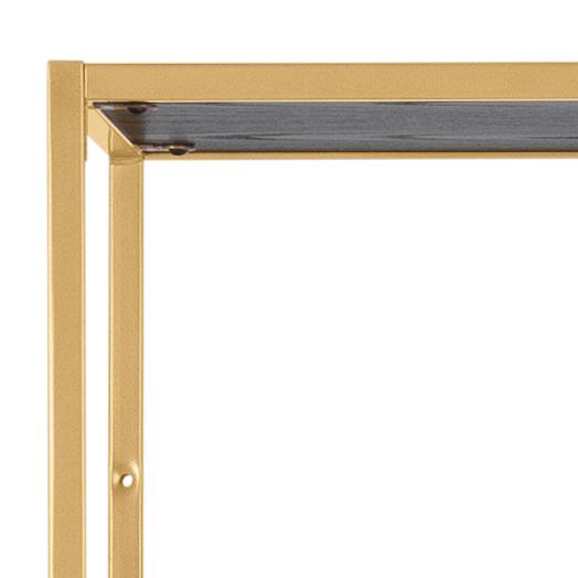 Seaford Tall Bookcase Shelving Unit With 5 Shelves In Black And Gold 77x35x185 cm