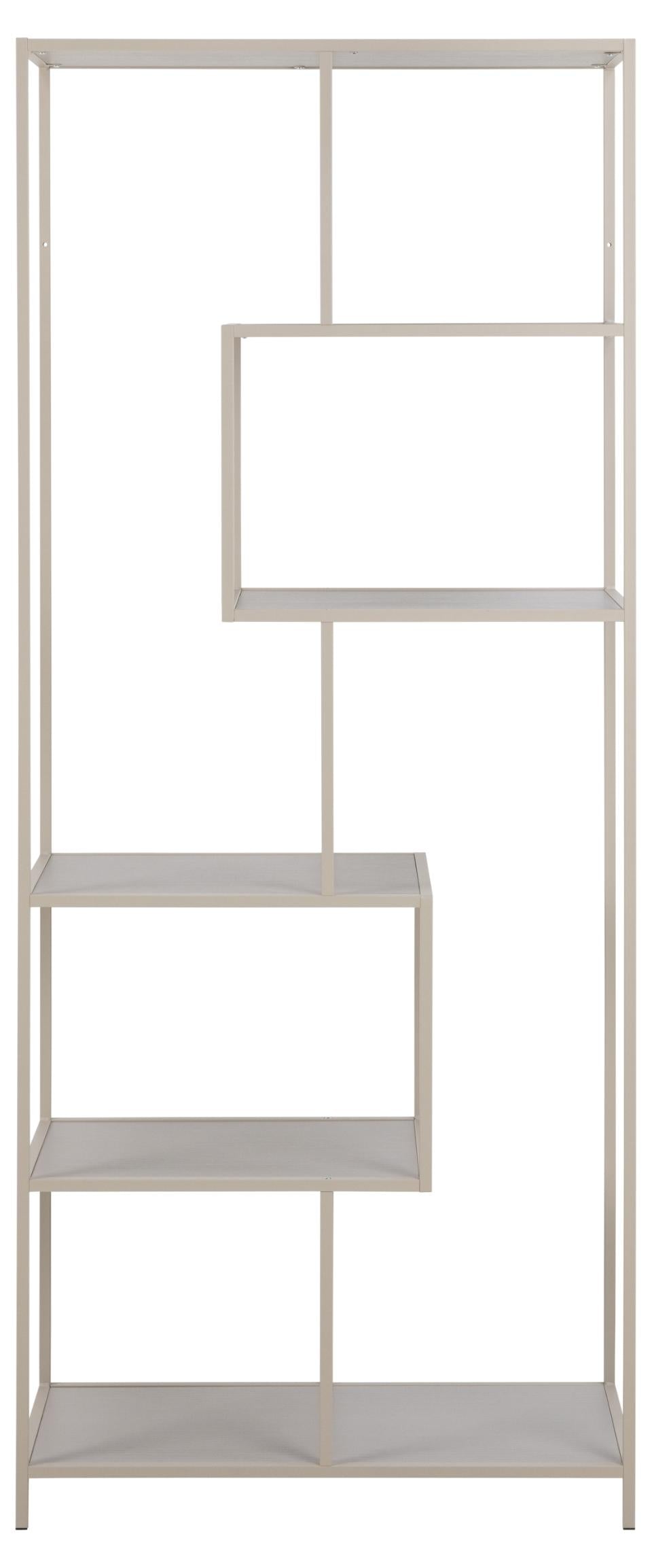 Seaford Tall Bookcase Shelving Unit With 5 Shelves In Grey 77x35x185 cm
