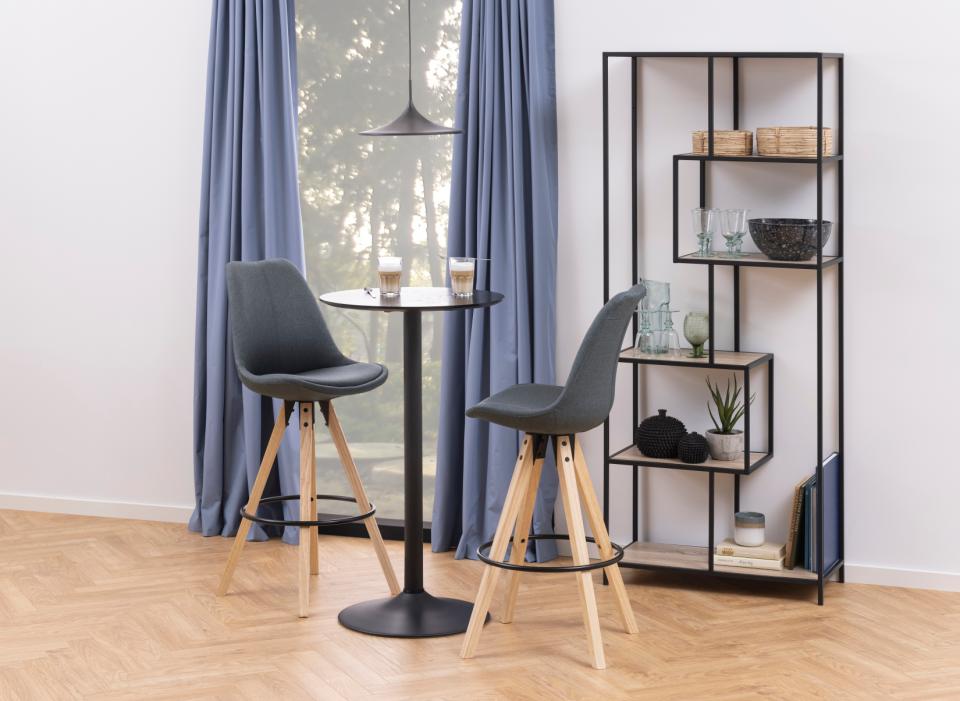 Seaford Tall Bookcase Shelving Unit With 5 Shelves In Sonoma Oak 77x35x185 cm