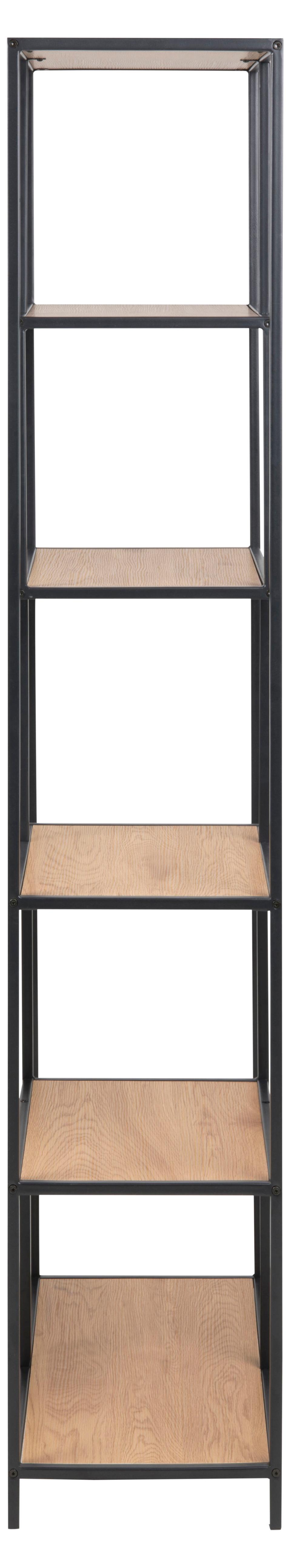 Seaford Tall Bookcase Shelving Unit With 5 Shelves In Wild Oak 77x35x185 cm