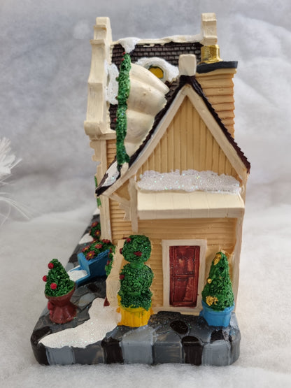 Light Up Restaurant Christmas Village Scene Traditional Winter Large LED Miniature 19cm