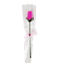 Load image into Gallery viewer, Single Wooden Rose Bud in Cellophane and Ribbon - Choose from 20 Colours
