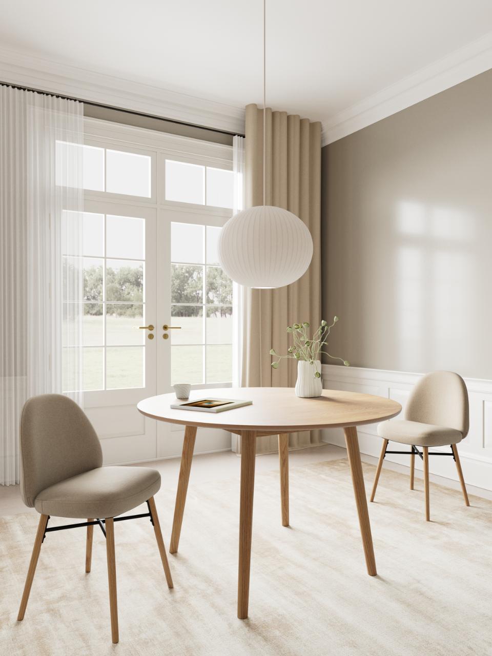 Sophia Fabric Upholstered Dining Chair With Oak Legs Set Of 2 Chairs