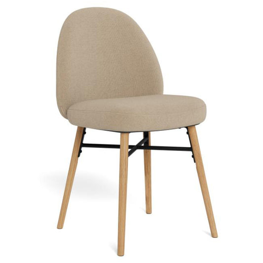 Sophia Fabric Upholstered Dining Chair With Oak Legs Set Of 2 Chairs