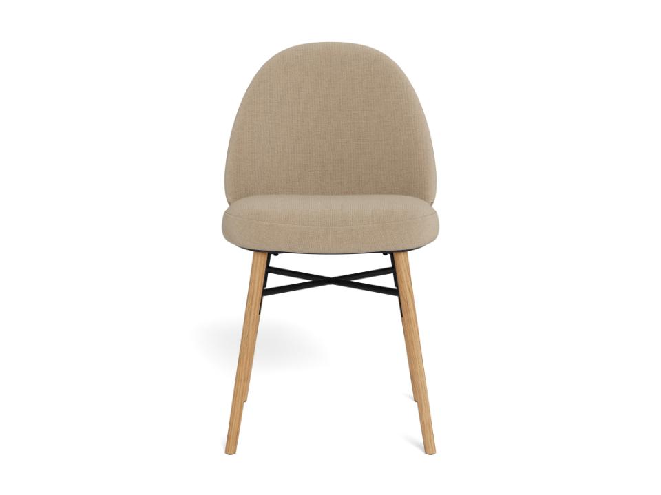 Sophia Fabric Upholstered Dining Chair With Oak Legs Set Of 2 Chairs