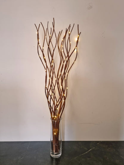 Spiral Willow Twig Branch Lights – 85cm Decorative 80 LED Table Light Twigs for Vase Display