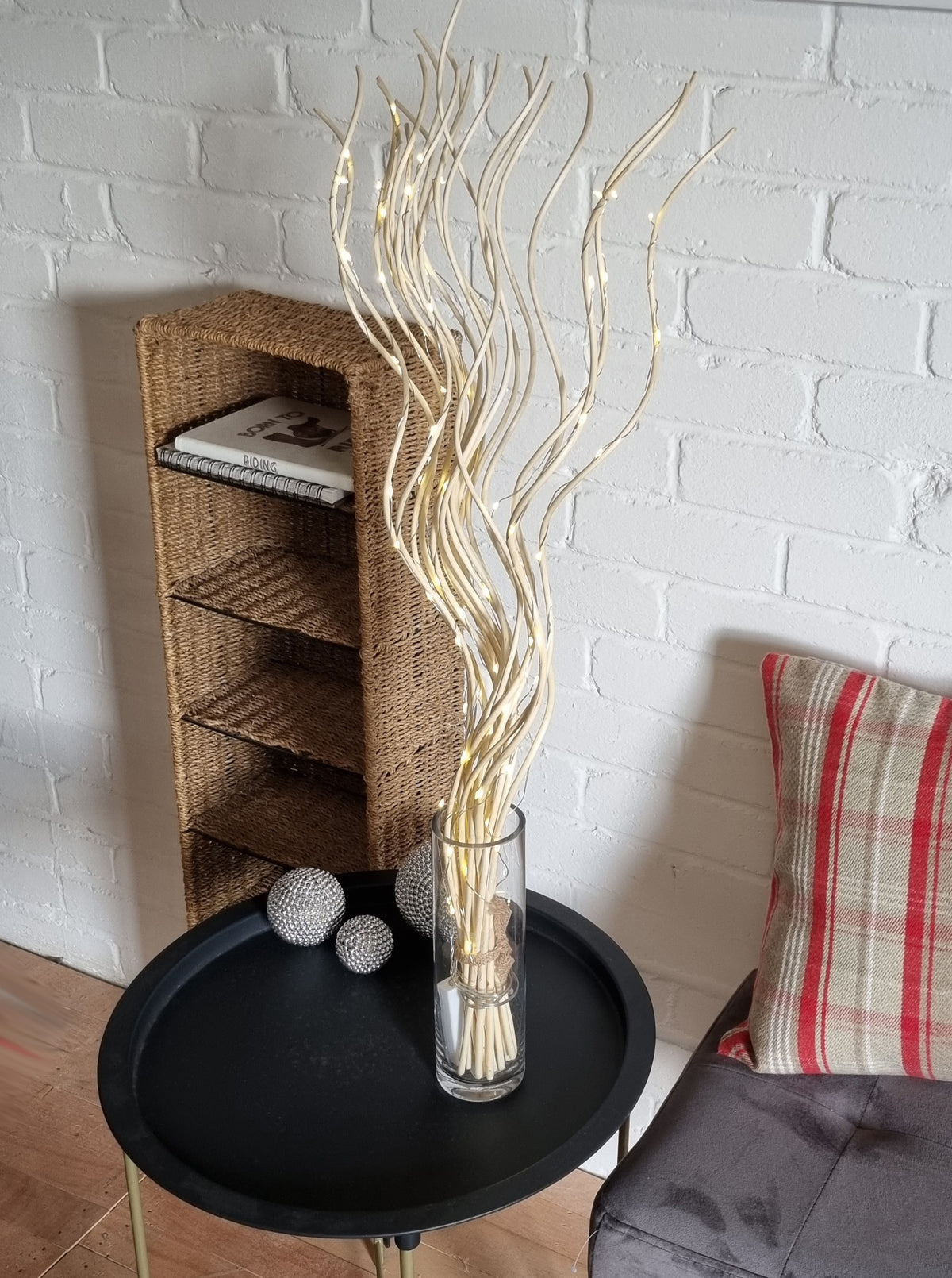 Spiral Willow Twig Branch Lights – 85cm Decorative 80 LED Table Light Twigs for Vase Display