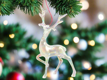 Load image into Gallery viewer, Iridescent Shimmer Stag Hanging Christmas Decoration Magical Reindeer Fairy Tale Themed Xmas Tree Pendant
