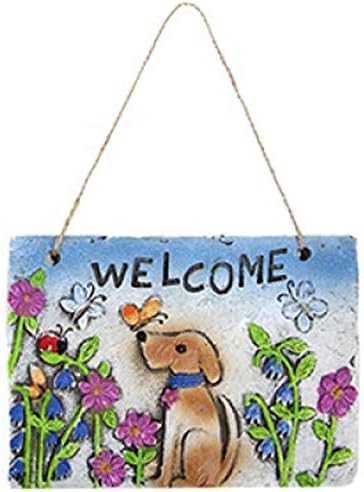 Cute Cat 'Welcome' Sign Stone Garden Decor or Gift