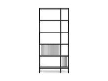 Load image into Gallery viewer, Strington Tall Bookcase Shelf Unit Black Metal With 5 Shelves 85x35x185 cm
