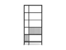 Load image into Gallery viewer, Strington Tall Bookcase Shelf Unit Black Metal With 5 Shelves 85x35x185 cm
